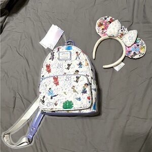 Disney 100 years of Music and wonder Loungefly backpack and matching ears